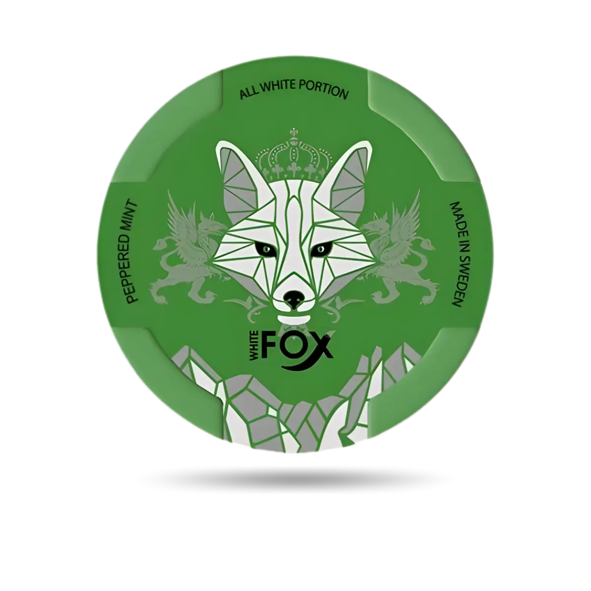 White Fox Peppered Mint Snus Dose mit 20 Portionen und 16 mg/g Nikotin