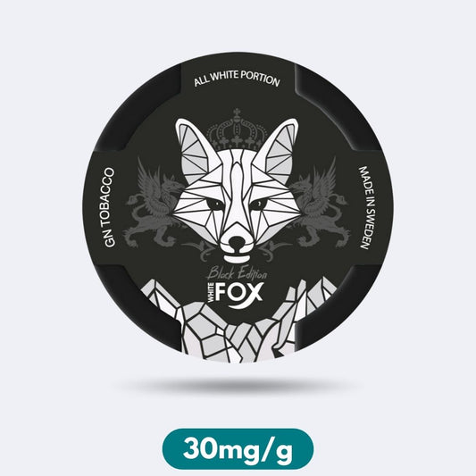 White Fox Black Edition All White Portion Slim Nicotine Pouches Snus 30mg/g