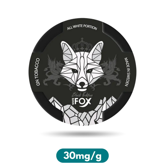 White Fox Black Edition All White Portion Slim Nicotine Pouches Snus 30mg/g