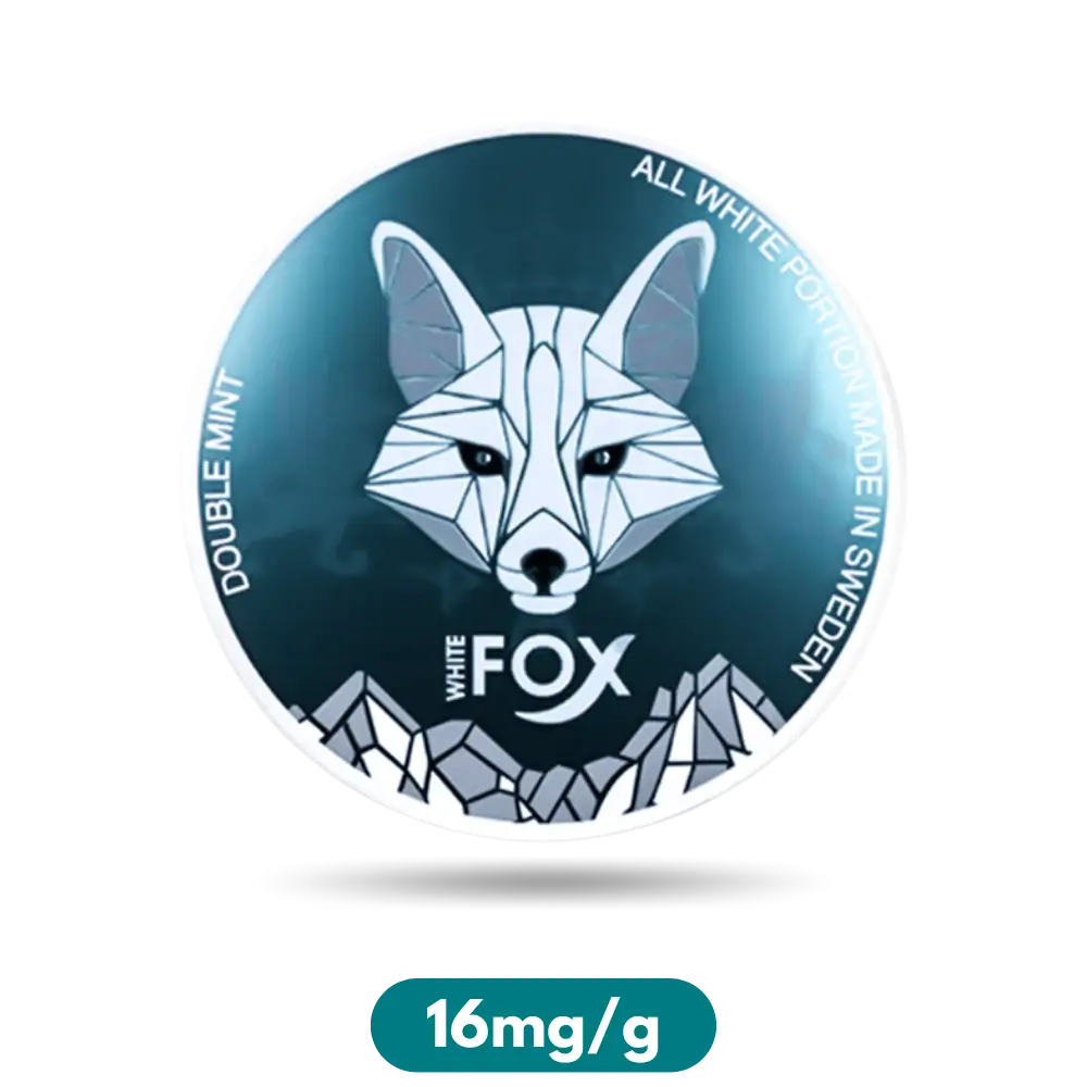 White Fox Double Mint Slim Nicotine Pouches Snus 16mg/g