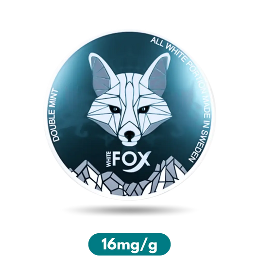 White Fox Double Mint Slim Nicotine Pouches Snus 16mg/g